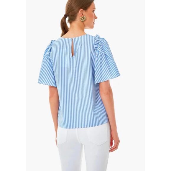 Tuckernuck Pomander Place Striped Mollie Top Blue White XL - Picture 4 of 13